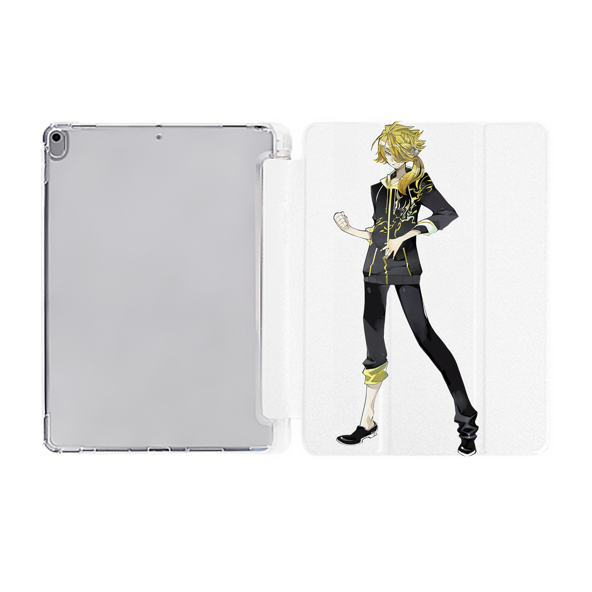 （画像用） 刀剣乱舞 Touken Ranbu IPad ケース ペン収納付き 三つ折りスタンド PUレザー×シリコン 対応機種9.5/10.5/10.9インチ